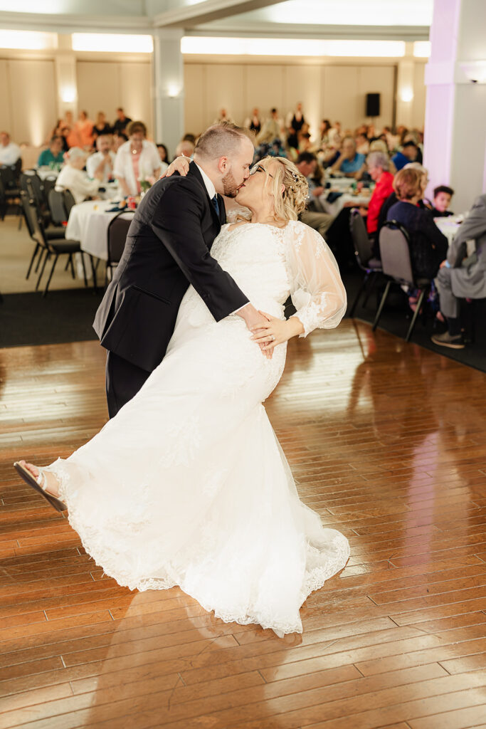 Bride and grooms first dance at wedding 