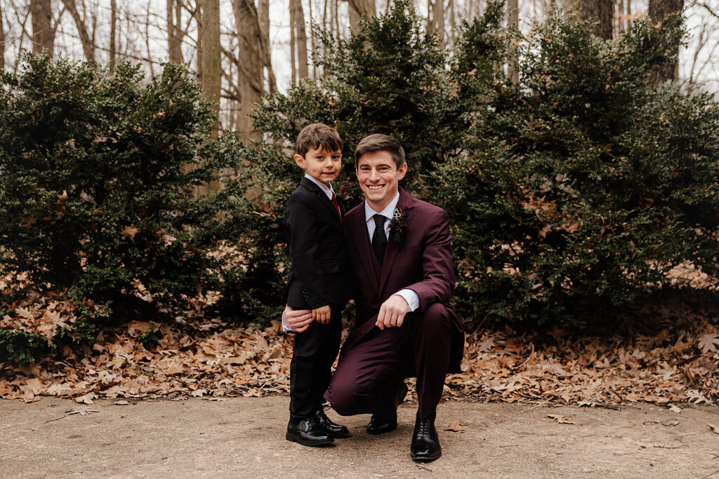 portrait of groom and his son