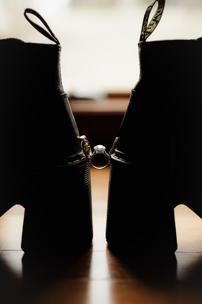 detail shot of wedding rings